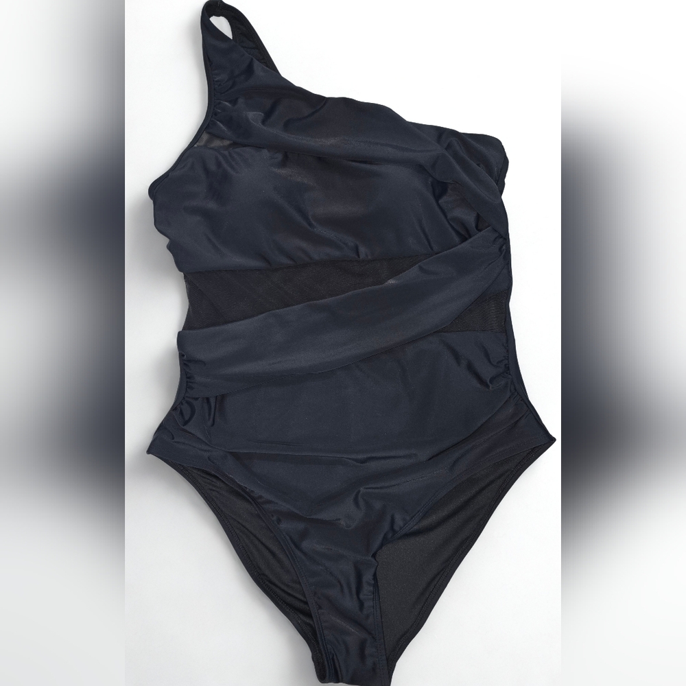 NWT One Shoulder Black Swimsuit | Size: XL - Picture 2 of 11